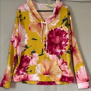 Chris & Carol Floral Yellow and Pink Hoodie